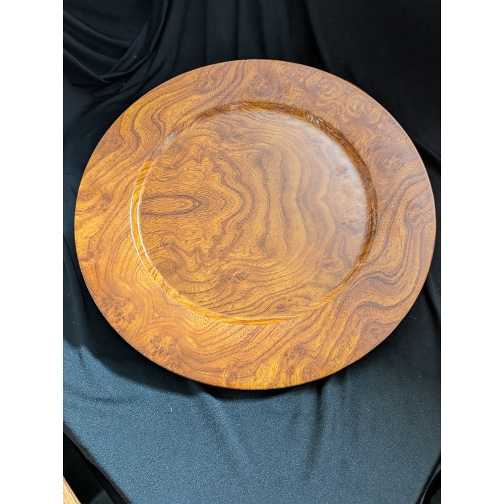 VINTAGE‎ CENTRUM FAUX BURLWOOD CHARGER SET OF 8 - Picture 4 of 6
